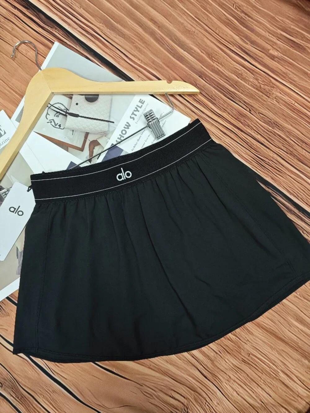 New ALO Yoga Match Point Tennis Skirt Black💟Minimal Versatile short skirt